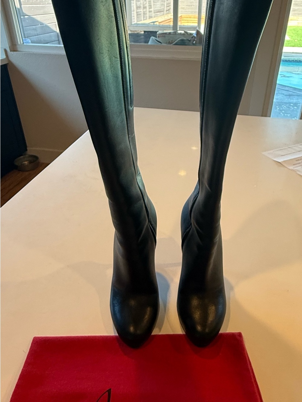 Christian Louboutin Black Leather Boots - Classic Knee-High Style size 36 (6)